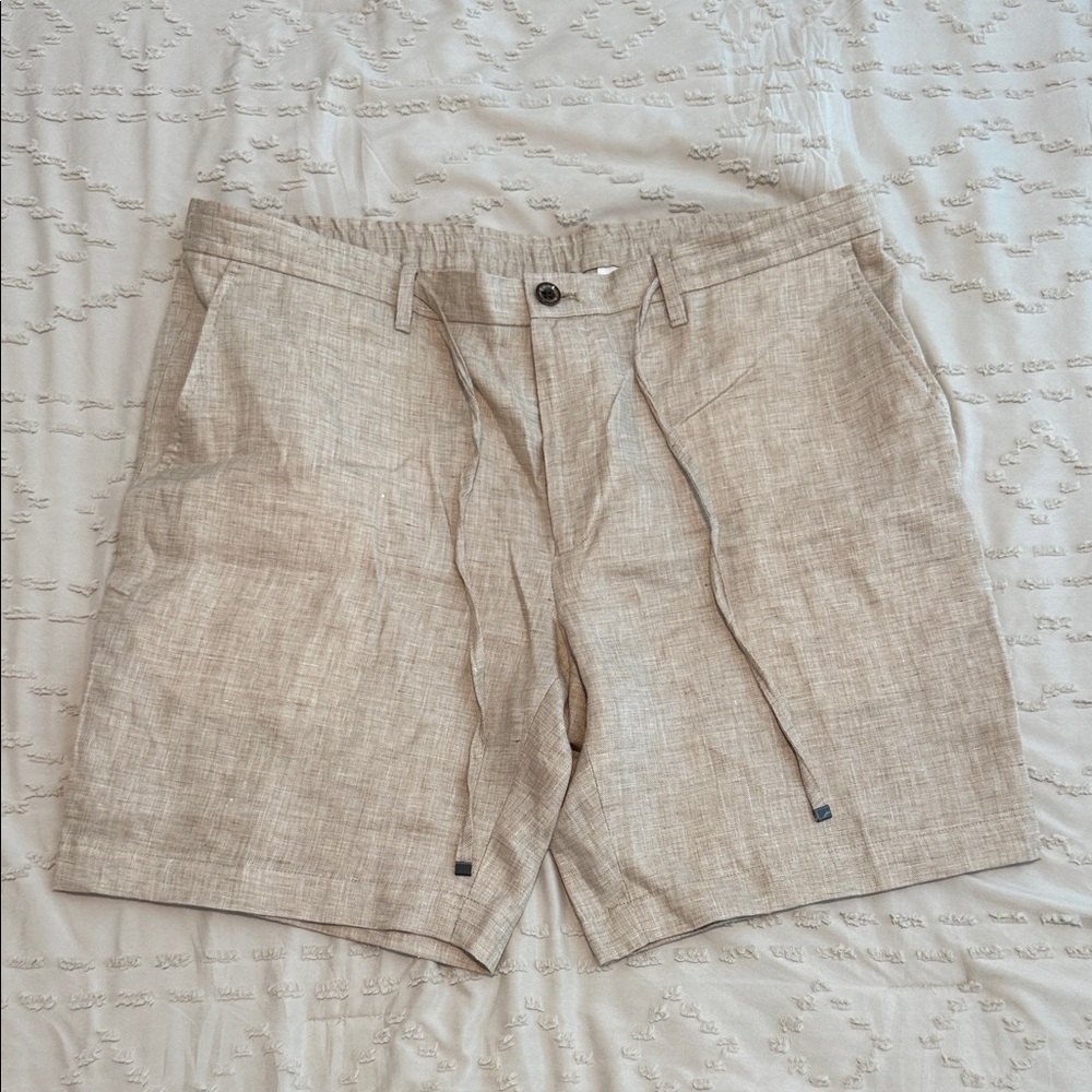 Men's Tan Flat Front Shorts Murano